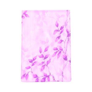 Lavender Chiffon Scarf Purple Leaf Wrap Sheer Floral Shawl Lightweight Vintage S